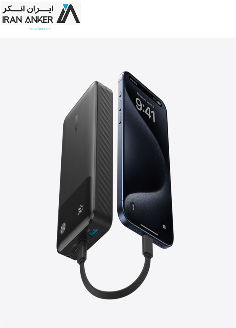 پاوربانک 20000 میلی آمپر انکر Anker 30W Smart Display Nano Power Bank مدل A1384