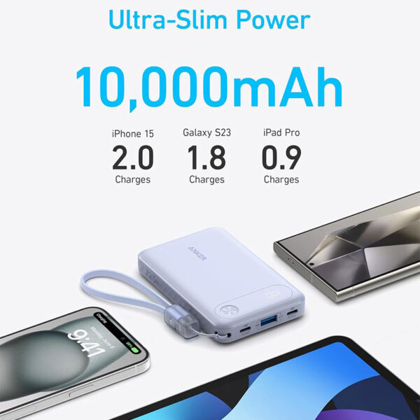 پاوربانک ۱۰۰۰۰میلی آمپر انکر Anker Powercore Power Bank ۱۰۰۰۰mAh ۲۲.۵W مدل A۱۲۵۷