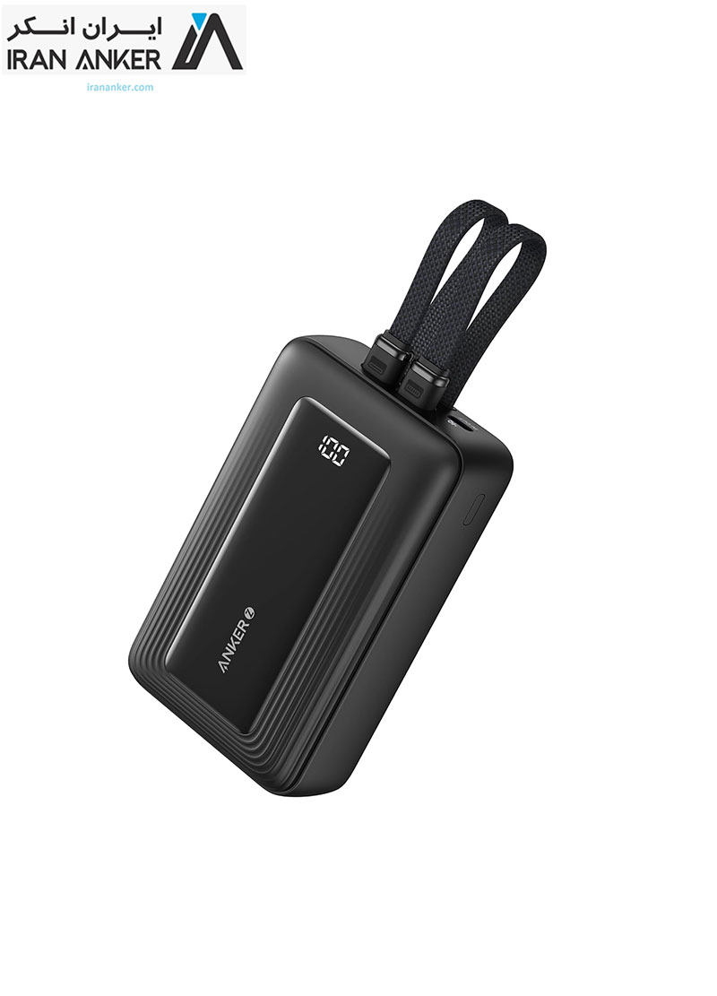پاوربانک 30 واتی انکر با ظرفیت 20000 میلی آمپر Anker Zolo Power Bank Built-in USB-C and Lightning Cable مدل A1681