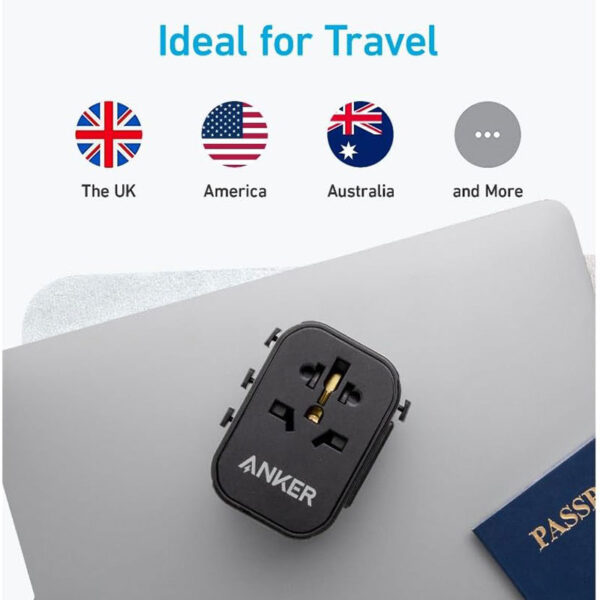 شارژر مسافرتی انکر Anker PowerExtend Travel Adapter ۳۰W With USB C Charger  مدل A۹۲۱۲