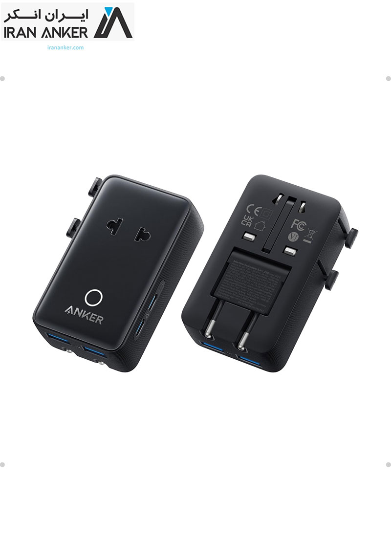 شارژر مسافرتی انکر Anker Nano Travel Adapter 5‑in‑1 مدل A9215